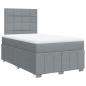 Preview: Boxspringbett mit Matratze Hellgrau 120x190 cm Stoff