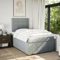 Preview: Boxspringbett mit Matratze Hellgrau 120x190 cm Stoff