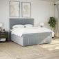 Preview: Boxspringbett mit Matratze Hellgrau 200x200 cm Stoff