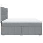 Preview: Boxspringbett mit Matratze Hellgrau 200x200 cm Stoff