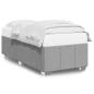 Preview: Bettgestell ohne Matratze Hellgrau 100x200 cm Stoff