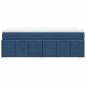 Preview: Boxspringbett mit Matratze Blau 100x200 cm Stoff