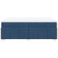Preview: Boxspringbett mit Matratze Blau 140x200 cm Stoff