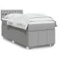 Preview: ARDEBO.de - Boxspringbett mit Matratze Hellgrau 90x200 cm Stoff