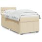 Preview: ARDEBO.de - Boxspringbett mit Matratze Creme 100x200 cm Stoff