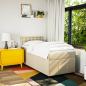 Preview: Boxspringbett mit Matratze Creme 100x200 cm Stoff