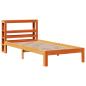 Preview: Massivholzbett ohne Matratze Wachsbraun 100x200 Kiefernholz