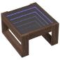 Preview: Couchtisch mit Infinity-LED Braun Eichen-Optik 50x53x30 cm