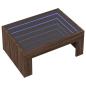 Preview: Couchtisch mit Infinity-LED Braun Eichen-Optik 70x50x30 cm
