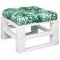 Preview: Palettenkissen Blattmuster 58x58x10 cm Stoff
