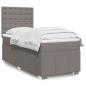 Preview: ARDEBO.de - Boxspringbett mit Matratze Taupe 90x190 cm Stoff