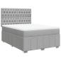Preview: Boxspringbett mit Matratze Hellgrau 140x190 cm Stoff