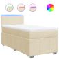 Preview: Boxspringbett mit Matratze Creme 100x200 cm Stoff