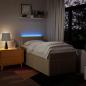 Preview: Boxspringbett mit Matratze Creme 100x200 cm Stoff