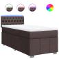 Preview: ARDEBO.de - Boxspringbett mit Matratze Dunkelbraun 100x200 cm Stoff