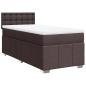 Preview: Boxspringbett mit Matratze Dunkelbraun 100x200 cm Stoff