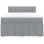 Preview: Boxspringbett mit Matratze Hellgrau 140x200 cm Stoff