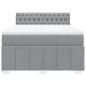 Preview: Boxspringbett mit Matratze Hellgrau 140x190 cm Stoff
