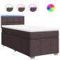 Preview: Boxspringbett mit Matratze Dunkelbraun 100x200 cm Stoff