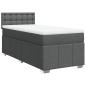 Preview: Boxspringbett mit Matratze Dunkelgrau 100x200 cm Stoff