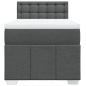 Preview: Boxspringbett mit Matratze Dunkelgrau 100x200 cm Stoff
