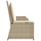 Preview: Gartenbank Verstellbar mit Kissen Beige Poly Rattan