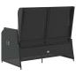 Preview: Gartenbank Verstellbar mit Kissen Schwarz Poly Rattan