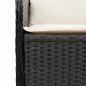 Preview: Gartenbank Verstellbar mit Kissen Schwarz Poly Rattan