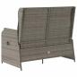Preview: Gartenbank Verstellbar mit Kissen Grau Poly Rattan