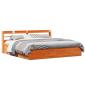 Preview: ARDEBO.de - Massivholzbett mit Kopfteil Wachsbraun 200x200 cm Kiefer