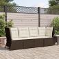 Preview: Garten-Ecksofa mit Kissen Braun Poly Rattan