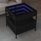 Preview: ARDEBO.de - Couchtisch mit Infinity-LED Schwarz 50x50x51 cm