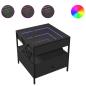 Preview: Couchtisch mit Infinity-LED Schwarz 50x50x51 cm