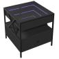 Preview: Couchtisch mit Infinity-LED Schwarz 50x50x51 cm