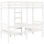 Preview: Hochbett mit Schreibtisch & Stühlen Weiß 90x200 cm Kiefernholz