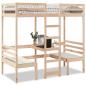 Preview: ARDEBO.de - Hochbett mit Schreibtisch & Stühlen 80x200 cm Massivholz Kiefer