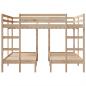 Preview: Dreifach-Etagenbett 160x200/80x160 cm Massivholz Kiefer