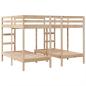 Preview: Dreifach-Etagenbett 160x200/80x160 cm Massivholz Kiefer