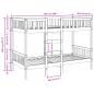 Preview: Etagenbett 90x190 cm Massivholz Kiefer