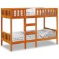 Preview: ARDEBO.de - Etagenbett Wachsbraun 90x190 cm Massivholz Kiefer