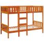 Preview: Etagenbett Wachsbraun 90x190 cm Massivholz Kiefer