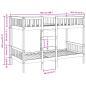 Preview: Etagenbett Wachsbraun 90x190 cm Massivholz Kiefer