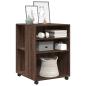 Preview: Beistelltisch mit Rollen Braun Eiche 55x60x78 cm Holzwerkstoff