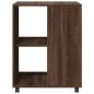 Preview: Beistelltisch mit Rollen Braun Eiche 55x60x78 cm Holzwerkstoff