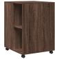 Preview: Beistelltisch mit Rollen Braun Eiche 55x60x78 cm Holzwerkstoff