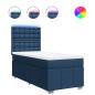 Preview: Boxspringbett mit Matratze Blau 90x190 cm Stoff