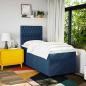 Preview: Boxspringbett mit Matratze Blau 90x190 cm Stoff