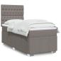 Preview: ARDEBO.de - Boxspringbett mit Matratze Taupe 90x190 cm Stoff