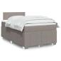 Preview: ARDEBO.de - Boxspringbett mit Matratze Taupe 120x190 cm Stoff