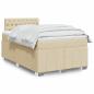 Preview: ARDEBO.de - Boxspringbett mit Matratze Creme 120x190 cm Stoff